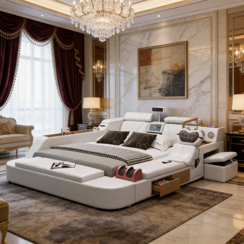 Tech Queen - Modern Tech Smart Bed, King/Queen Size