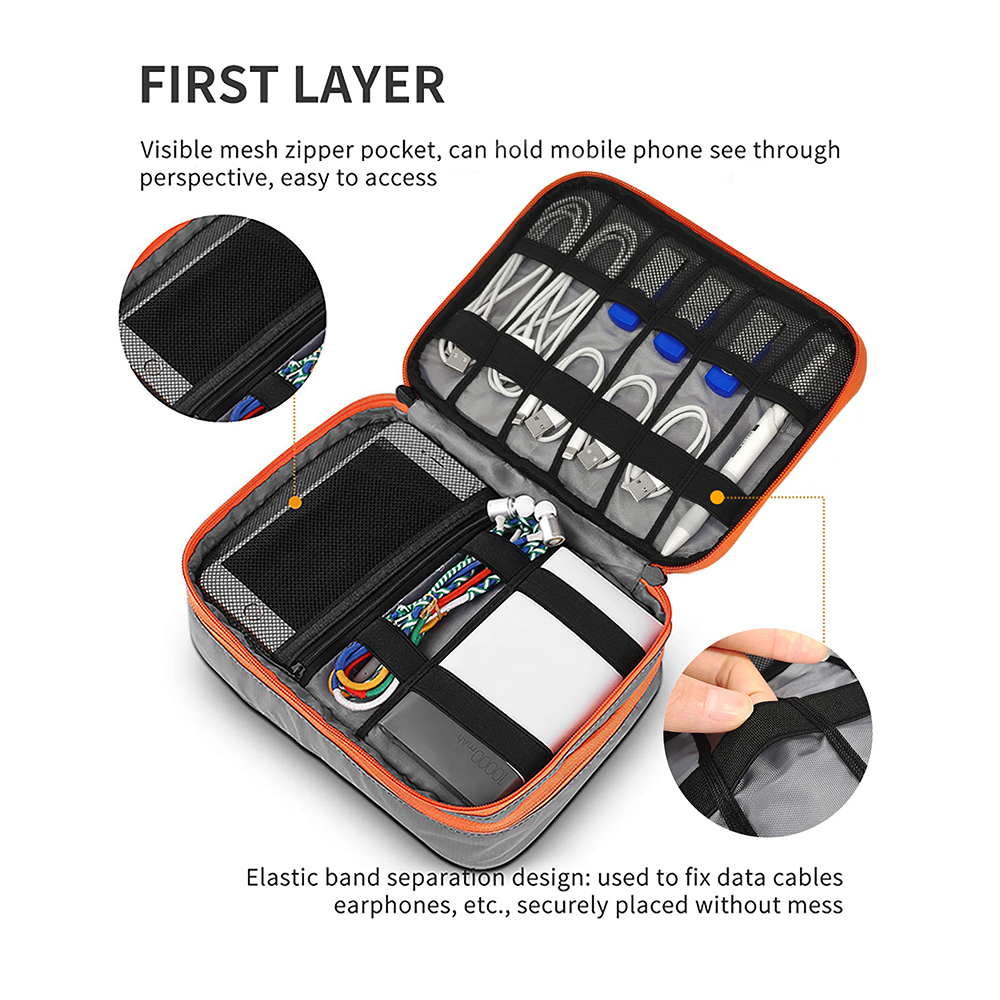 Multi-Compartment Portable Ele - Tech Accessories Travel Organizer Pouch 리뷰 및 가격