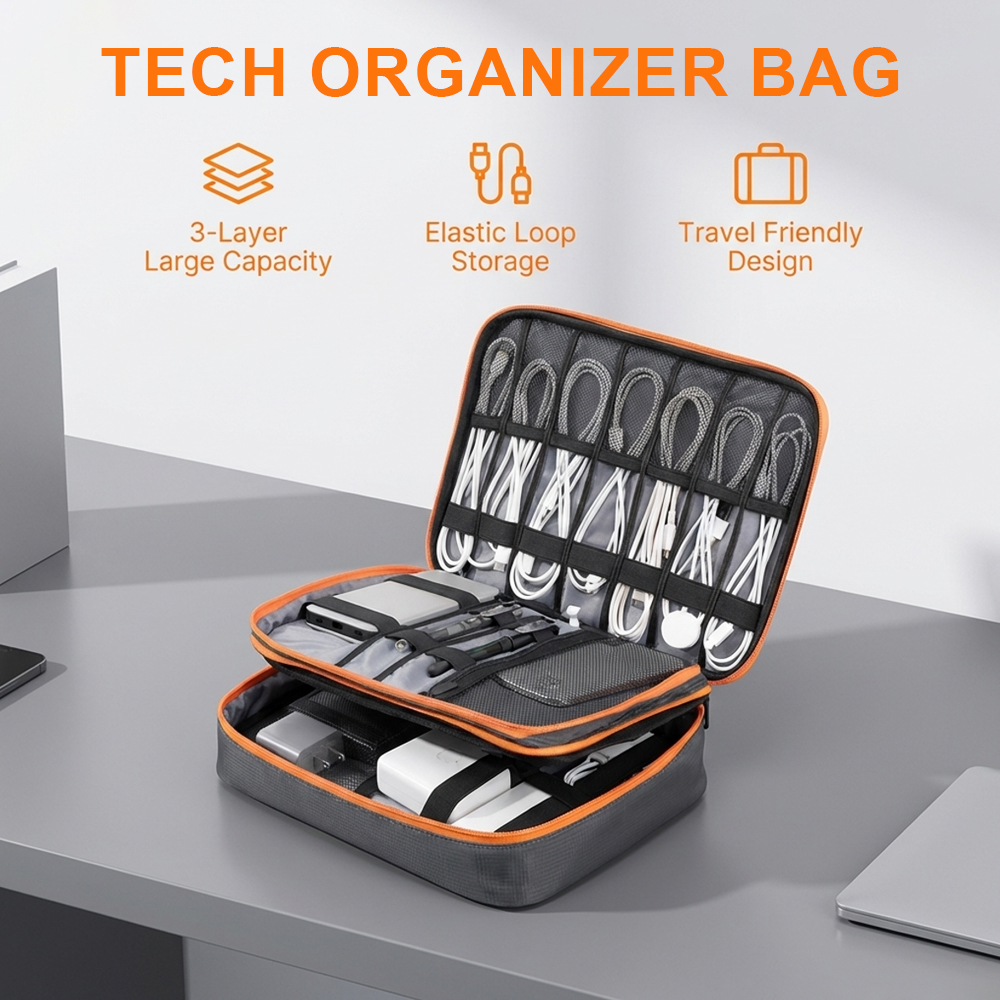 Large Capacity Tech Organizer  - Tech Accessories Travel Organizer Pouch 리뷰 및 가격