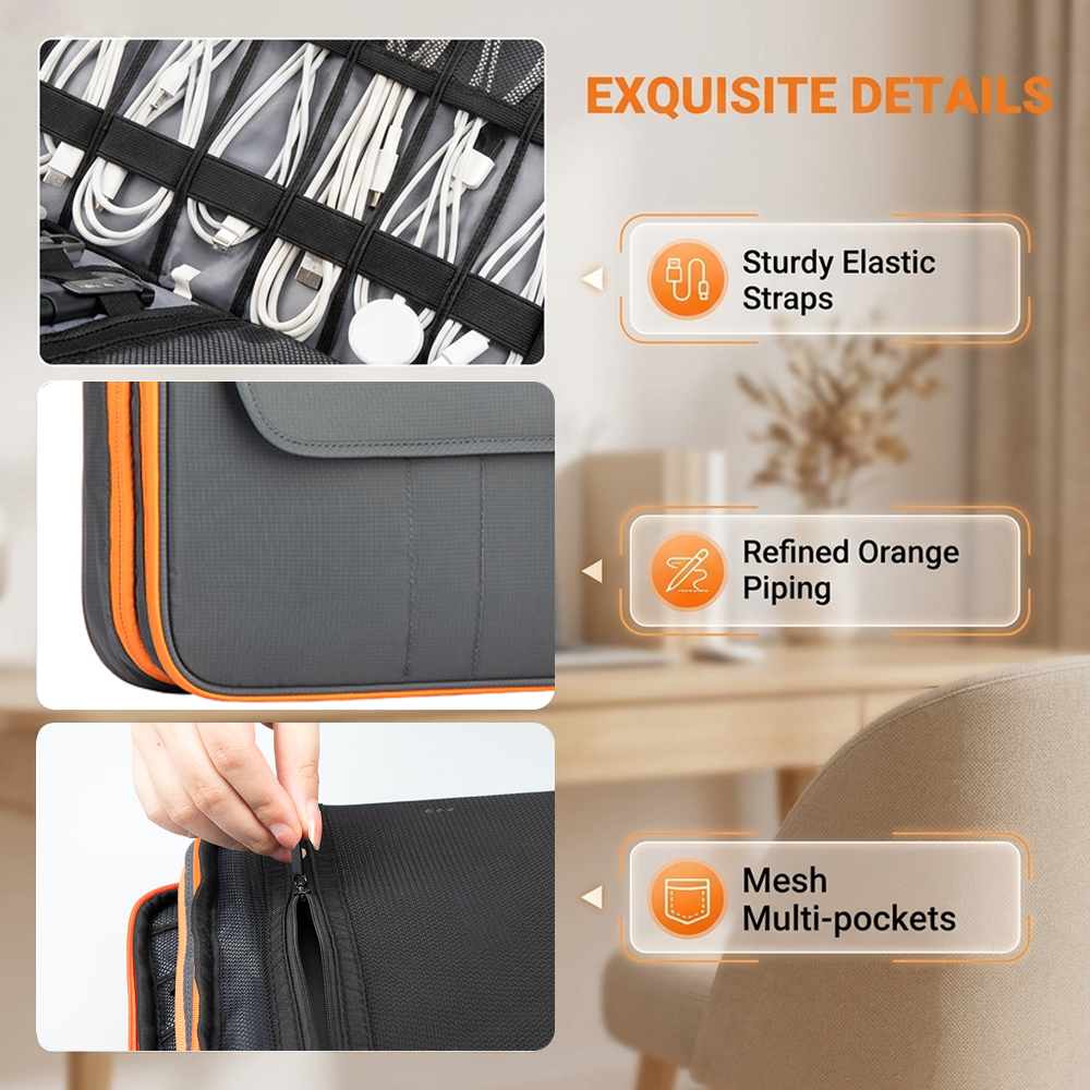 Large Capacity Tech Organizer  - Tech Accessories Travel Organizer Pouch 리뷰 및 가격