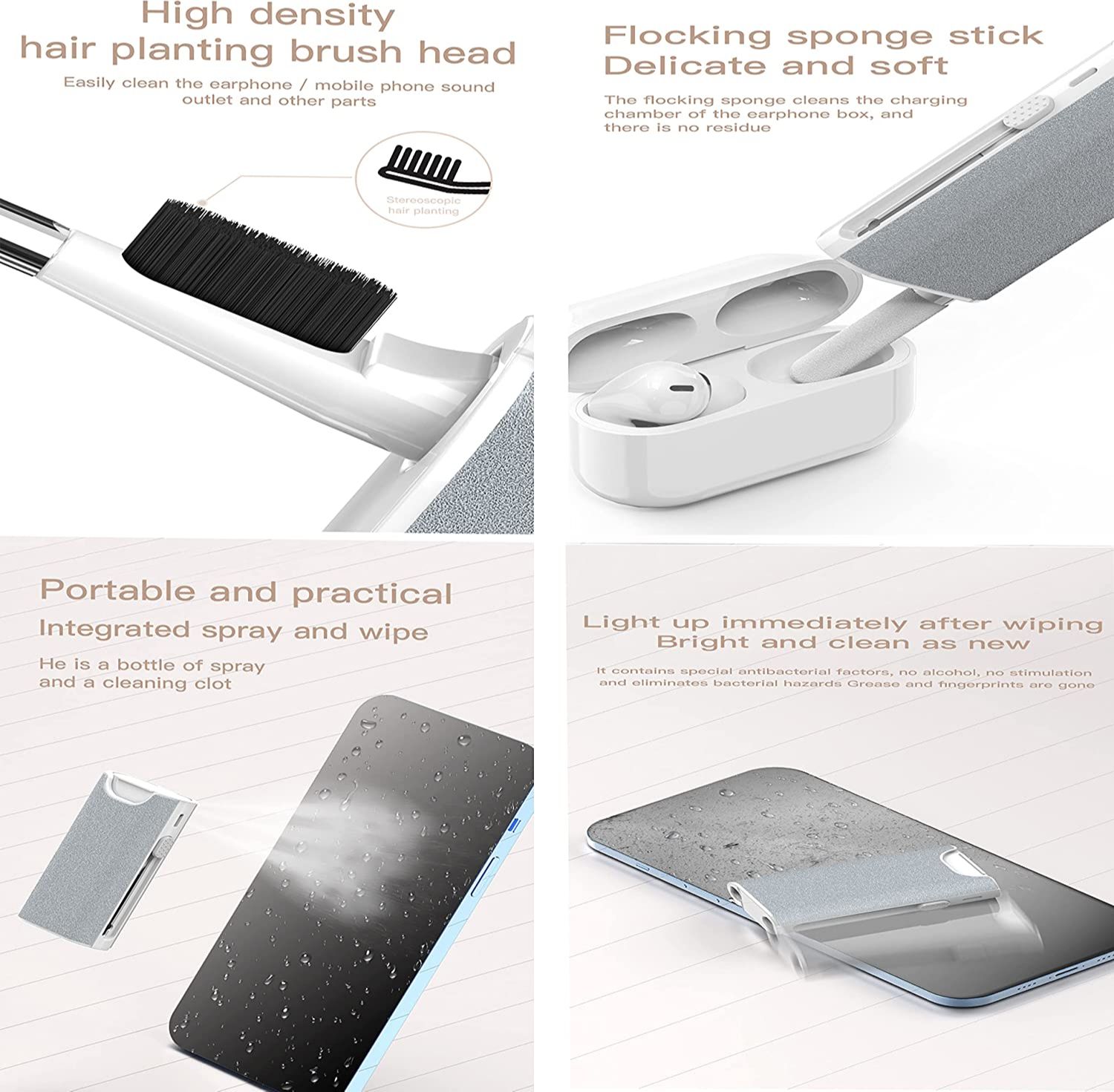 5 in 1 Earphone Cleaner Brush  - Screen Cleaner Spray 리뷰 및 가격