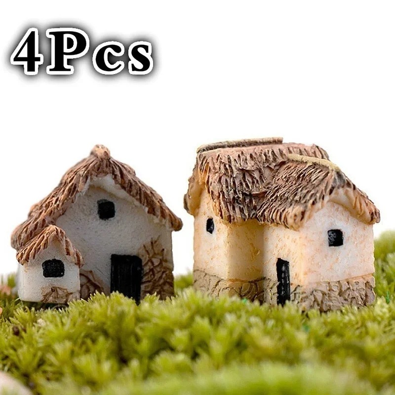 4Pcs House Miniature Figurine  - Tech House Accessories 리뷰 및 가격